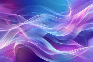 Poster - Abstract blue and purple background vector presentation design with white wave elements in the waves