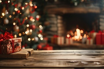 christmas decoration tree background holiday winter wooden festive celebration home year new merry