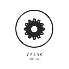 Sticker - Logo vector design for business. Gears logos.