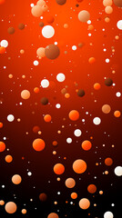 Wall Mural - Dots Circles Orange Spheres on Red Background, Abstract Image, Texture, Pattern Background, Wallpaper, Background, Cell Phone Cover and Screen, Smartphone, Computer, Laptop, 9:16 and 16:9 Format
