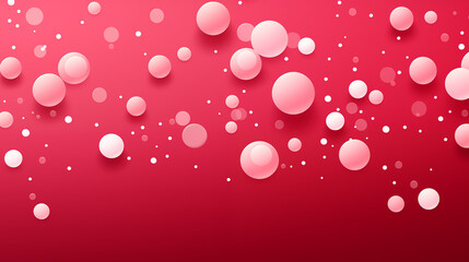 Wall Mural - Dots Circles Pink Spheres on Red Background, Abstract Image, Texture, Pattern Background, Wallpaper, Background, Cell Phone Cover and Screen, Smartphone, Computer, Laptop, 9:16 and 16:9 Format