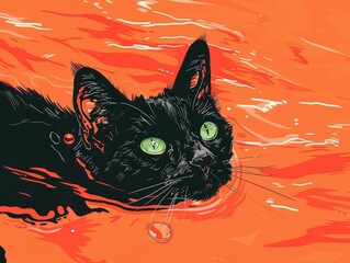 Sticker - black cat