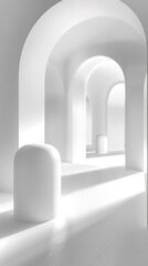 Canvas Print - Abstract White Architecture with Arches and Columns