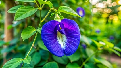 Butterfly pea flower in the backyard