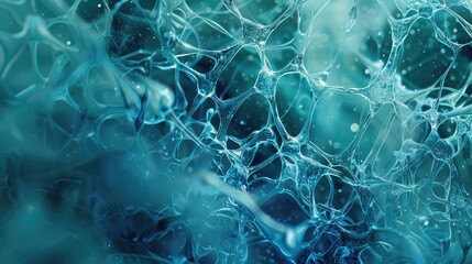 Intricate Blue Abstract Pattern with Organic Network Structures.