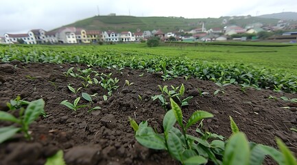 Sticker - corn field in spring