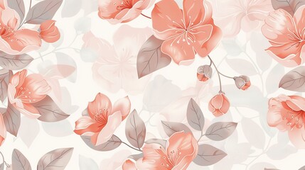 Poster - A delicate floral pattern with intricate blossoms and leaves, perfect for adding a touch of elegance and femininity to wallpapers and fabrics.