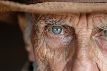 Sticker - close-up of elderly person's face