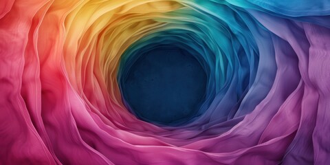 Wall Mural - Vibrant rainbow tunnel of fabric