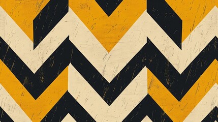 Sticker - A modern chevron pattern with bold zigzag lines in contrasting colors, ideal for contemporary accessories and interior design.