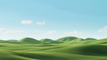 Poster - A serene landscape background featuring rolling hills under a clear blue sky, perfect for creating a peaceful and calming atmosphere.