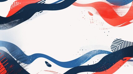 Wall Mural - Abstract Art with Red and Blue Waves