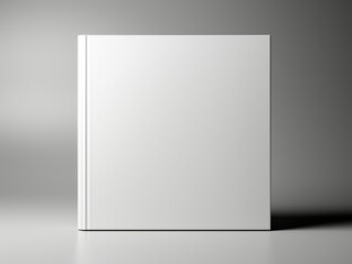 Wall Mural - Blank white book mockup on a smooth gray background, concept of branding identity presentation. Generative AI