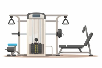 Sticker - Versatile gym machine with multiple functionalities for a complete and efficient workout routine.