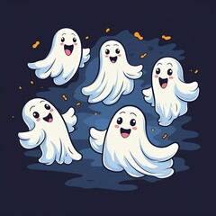 Poster - halloween pattern with ghost