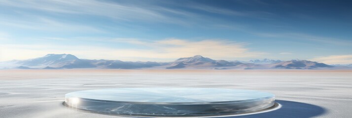 Poster - Glass Platform in a Snowy Mountain Landscape