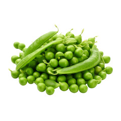 Green peas isolate on transparent png.
