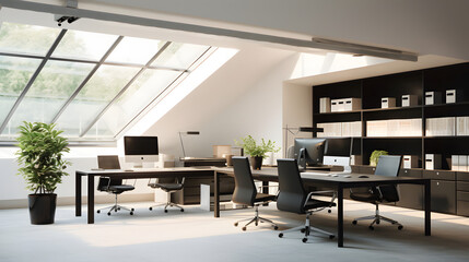 Contemporary Loft Office Space with Skylight