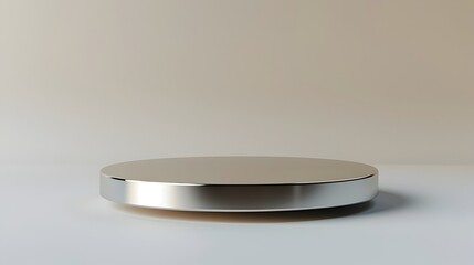 Wall Mural - Elegant Metal Podium for Luxury Product Presentation on Empty White Backdrop