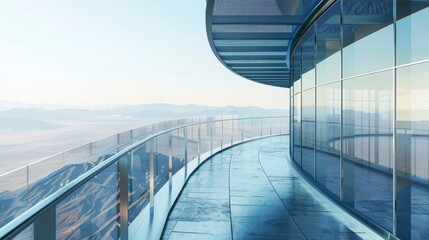 Wall Mural - A glass walkway with a view of the mountains