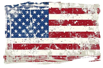 Wall Mural - USA flag for 4 July independence day 4th of July. Decoration set of garlands for USA national holidays, events, banners, posters, web Fourth of July background - American