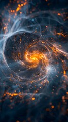 Wall Mural - mesmerizing spiral of glowing electric energy against a dramatic dark background