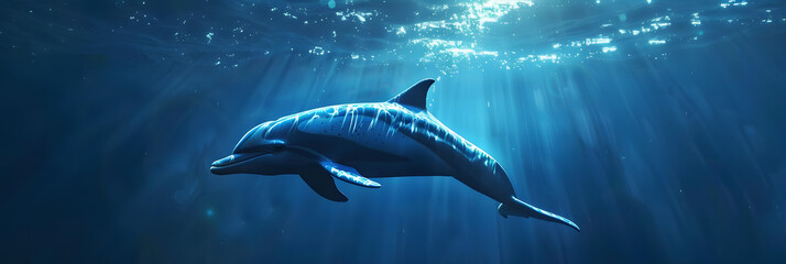 Wall Mural - dolphin swimming in the ocean