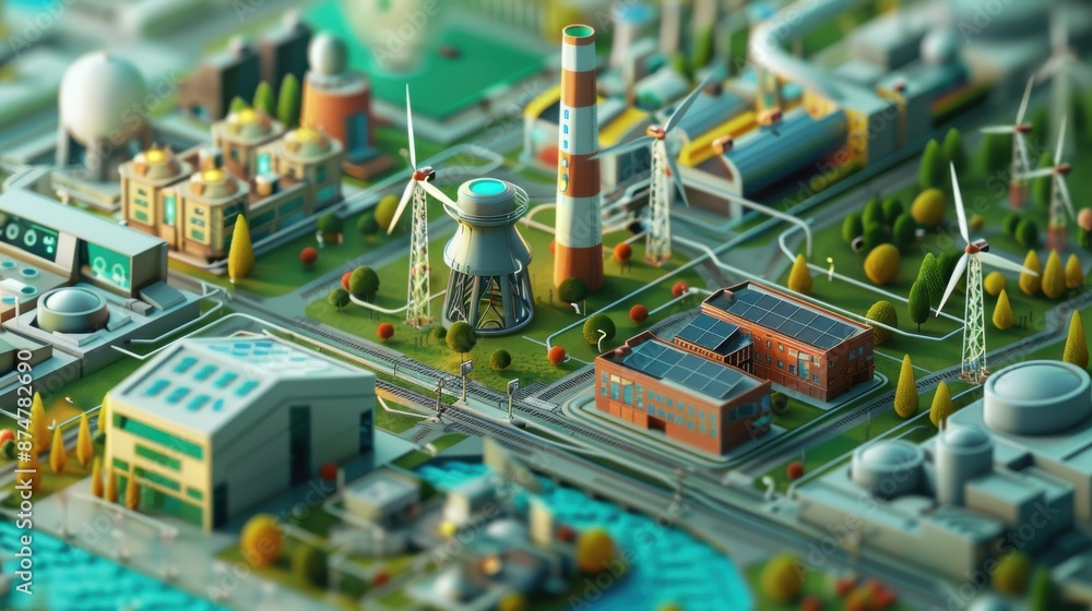 A detailed diagram of a smart grid system, highlighting the flow of ...