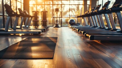 Canvas Print - Treadmills in a Modern Gym