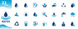 © Story - Water icon. Set of icons for water drops, water sources, recycling, protection, water filtration, water source assessment,...