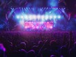 © Johannes - concert crowd summer music festival stage colorful lights. Generated with AI