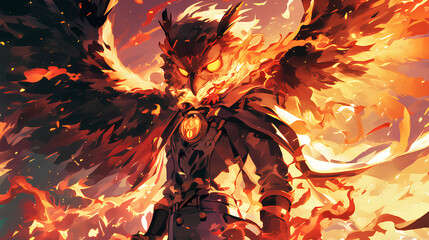 Poster - owl man with fire power