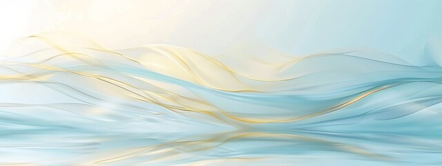 Wall Mural - Soft gradient seamless transitions light blue gold background, minimal, simple, large copy space on center.