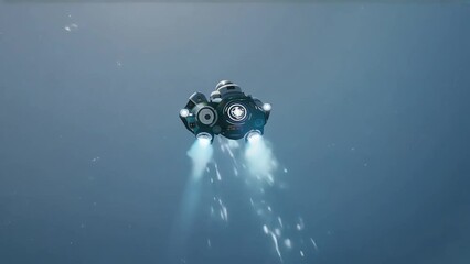 Wall Mural - Spaceship Flying in Deep Space with Ai generated.

