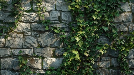 Canvas Print - stone wall with moss