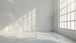 © Berkah - empty room wall and floor interior background, empty space, White room with light from a large window.
