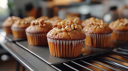 Canvas Print - **Freshly baked whole grain muffins