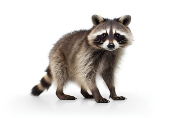 Wall Mural - raccoon white background