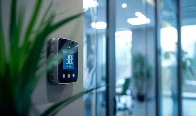 Digital Thermostat in Modern Office