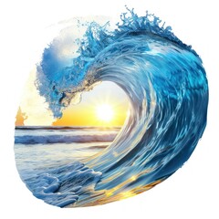 Sticker - Ocean Wave Framing Sunset