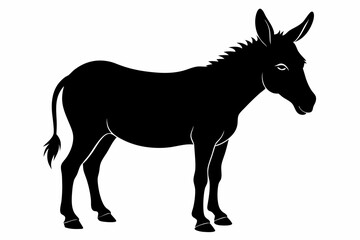 Wall Mural - black donkey silhouette vector