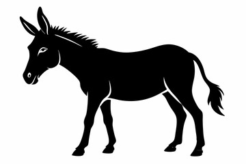 Wall Mural - black donkey silhouette vector