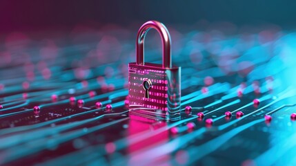 A conceptual image depicting digital security and data privacy, with a padlock overlaying binary code and a shield symbolizing protection against cyber threats.