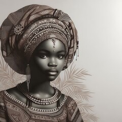 Wall Mural - Grace and Strength: A Portrait of African Heritage with Generative.