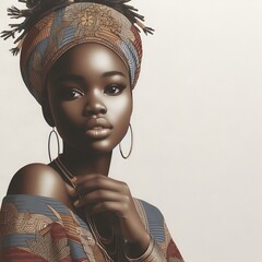 Wall Mural - Grace and Strength: A Portrait of African Heritage with Generative.