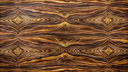 Wall Mural - Luxurious dark brown sheesham wood grain texture with intricate natural patterns and subtle golden undertones in high contrast.