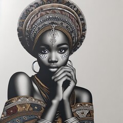 Wall Mural - Grace and Strength: A Portrait of African Heritage with Generative.