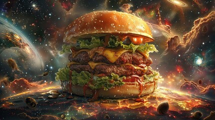 Giant Burger in Space