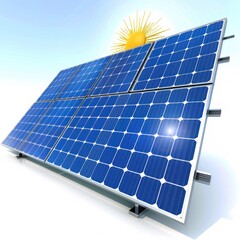 Sticker - Solar Panels and a Shining Sun: Energy for the Future