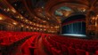 © Sariyono - Opulent theater with red seats and intricate decor, spotlight on stage, evoking themes of art, culture, and entertainment in a grand setting.